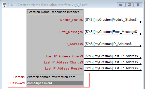 Crestron Name Resolution Interface